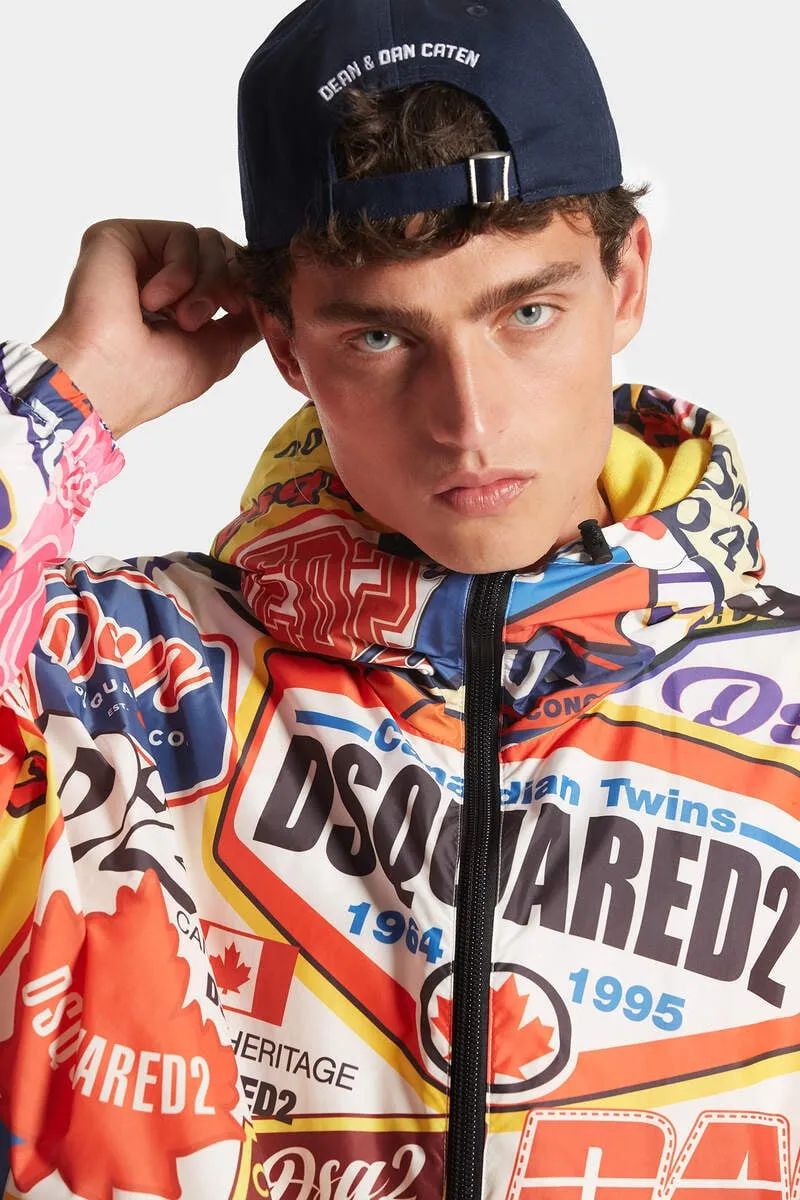 Dsquared2 Logomania Patterned Windbreaker