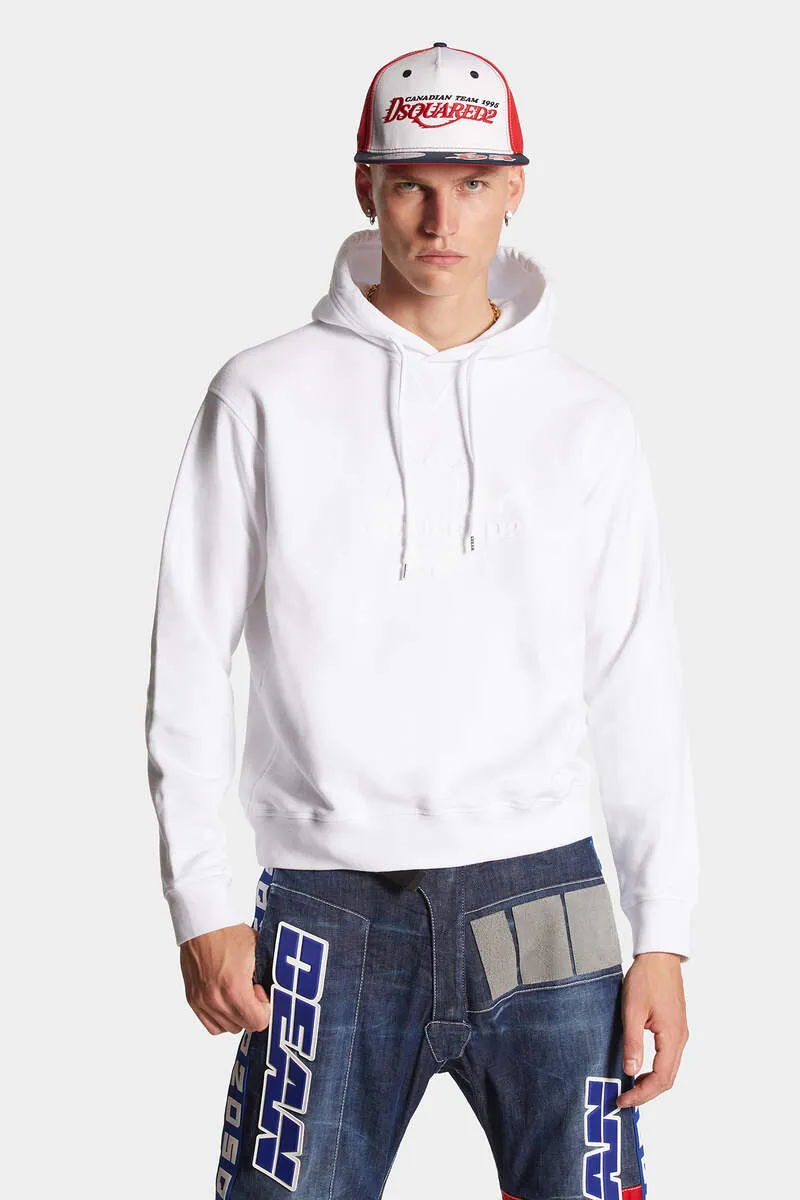 Dsquared2 Logo Embossed Drawstring Hoodie