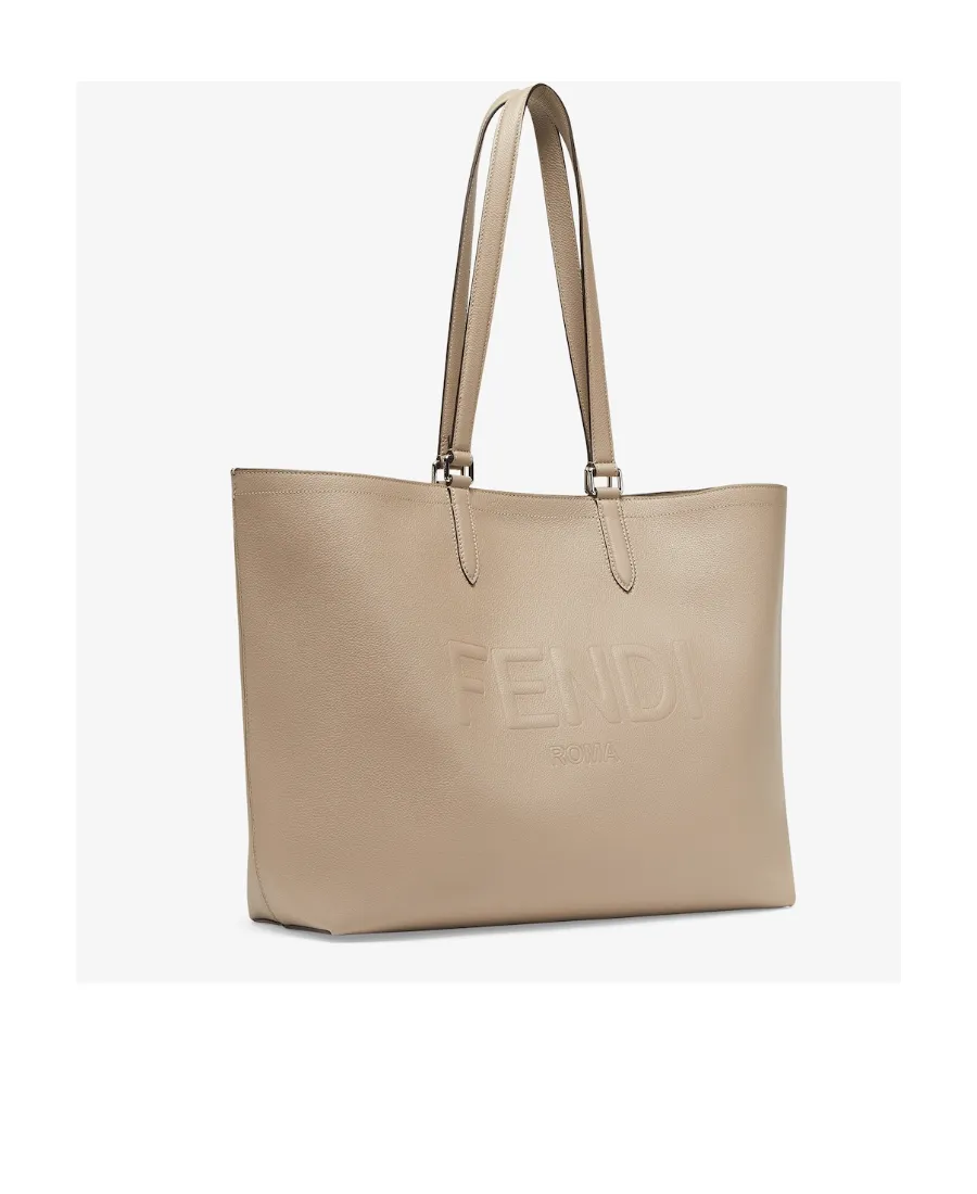 Fendi Roma Logo Embossed Shopper Bag