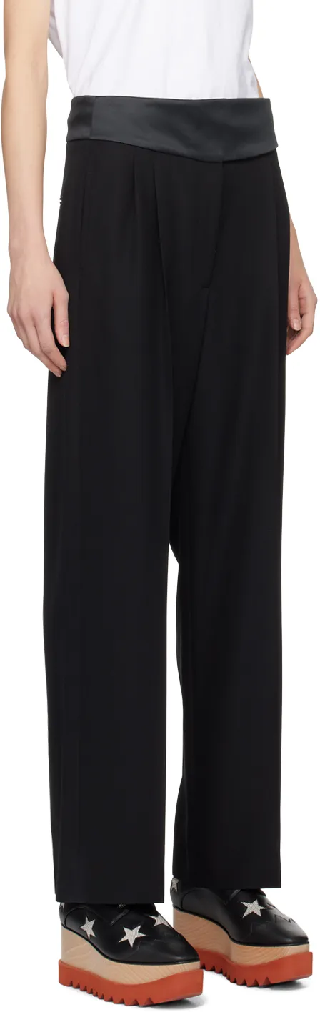 Stella Mccartney Wide-Leg Satin Belt Tuxedo Trousers