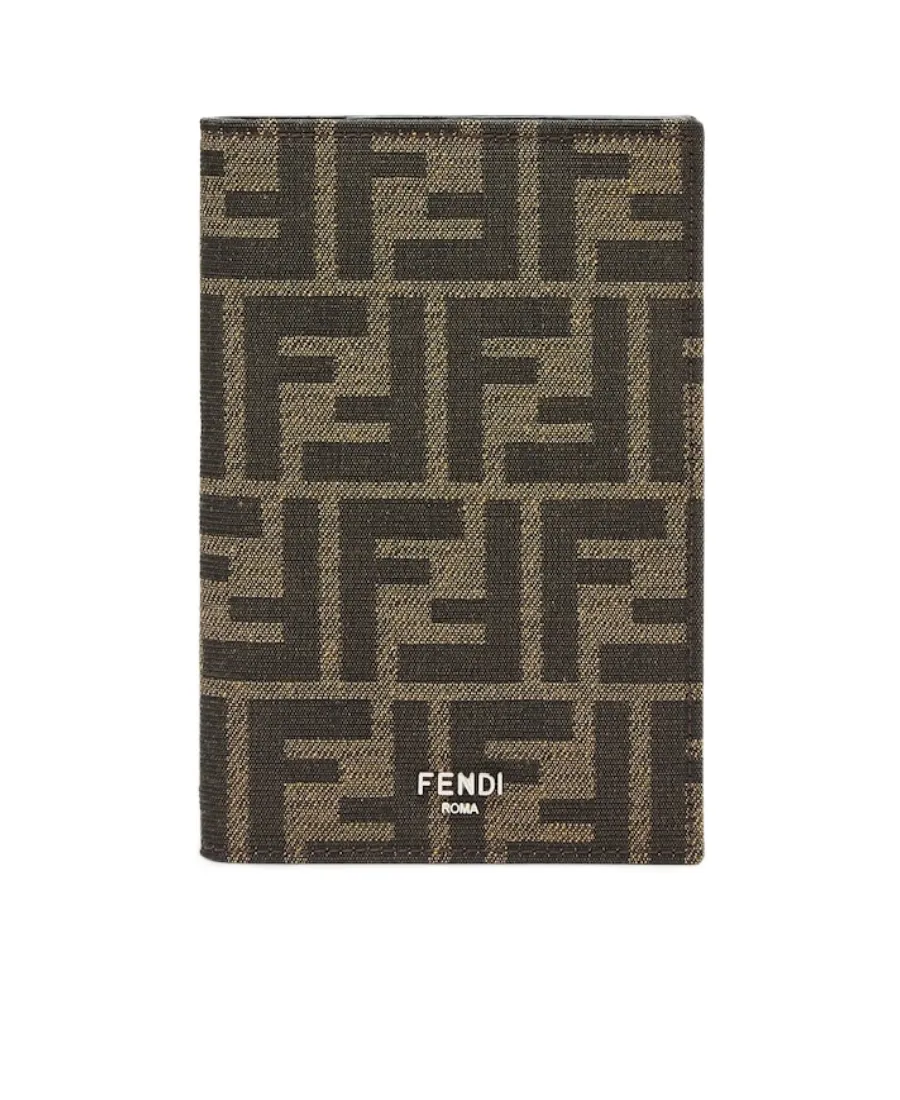 Brown Ff Fabric Passport Cover