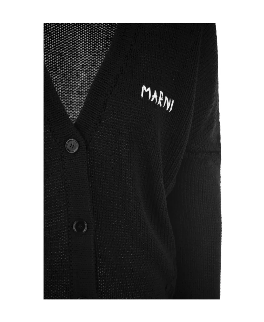 Marni Logo Embroidered Buttoned Cardigan