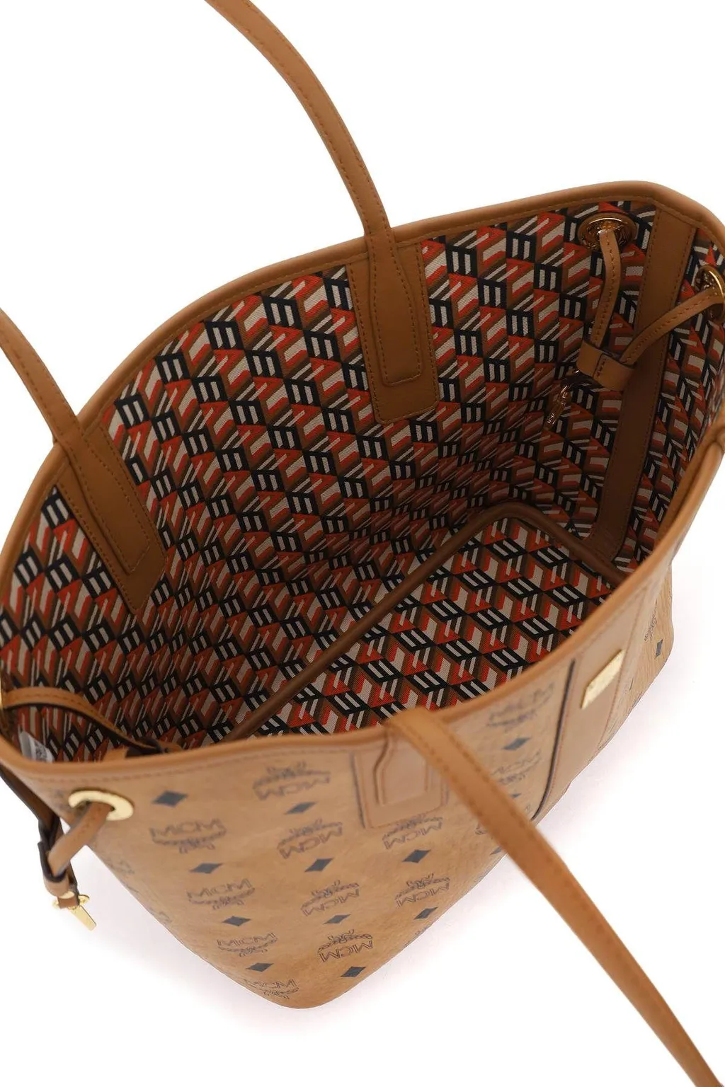 Mcm Liz Monogram-Pattern Small Top Handle Bag