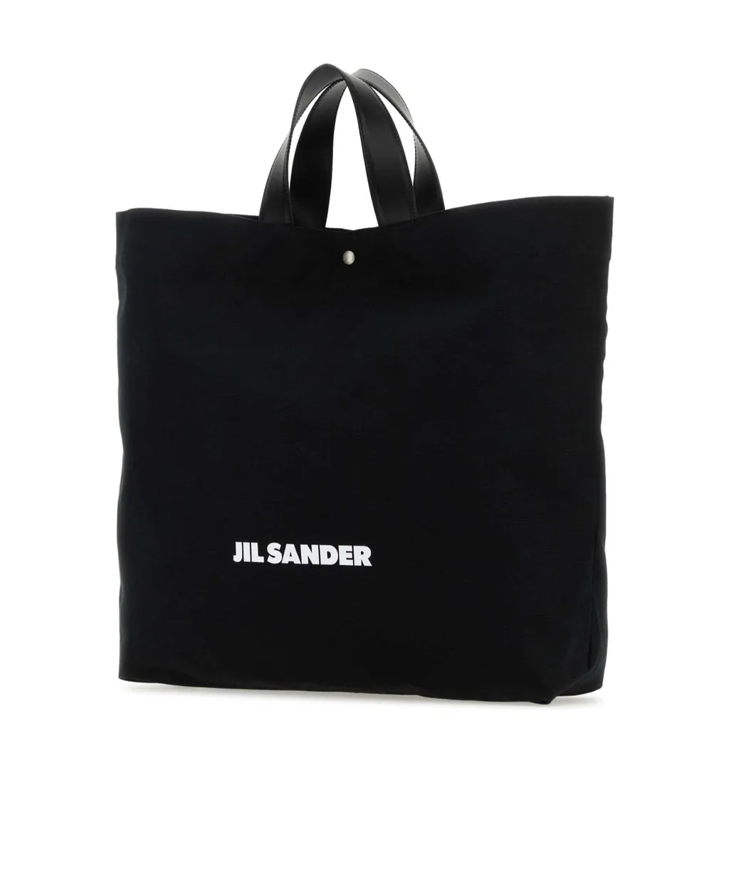 Jil Sander Logo-Print Open Top Tote Bag