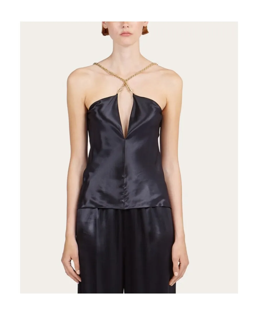 Salvatore Ferragamo Chain Strap Top