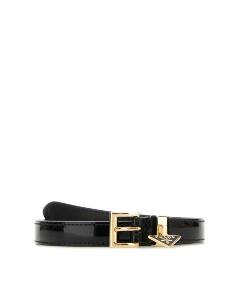 Prada Triangle Logo Plaque Buckle Belt