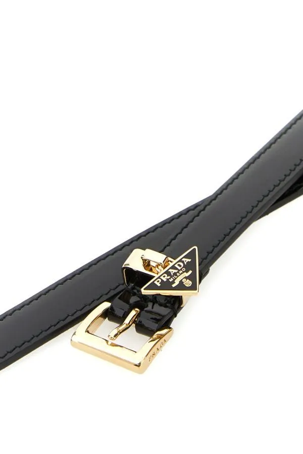 Prada Triangle Logo Plaque Buckle Belt