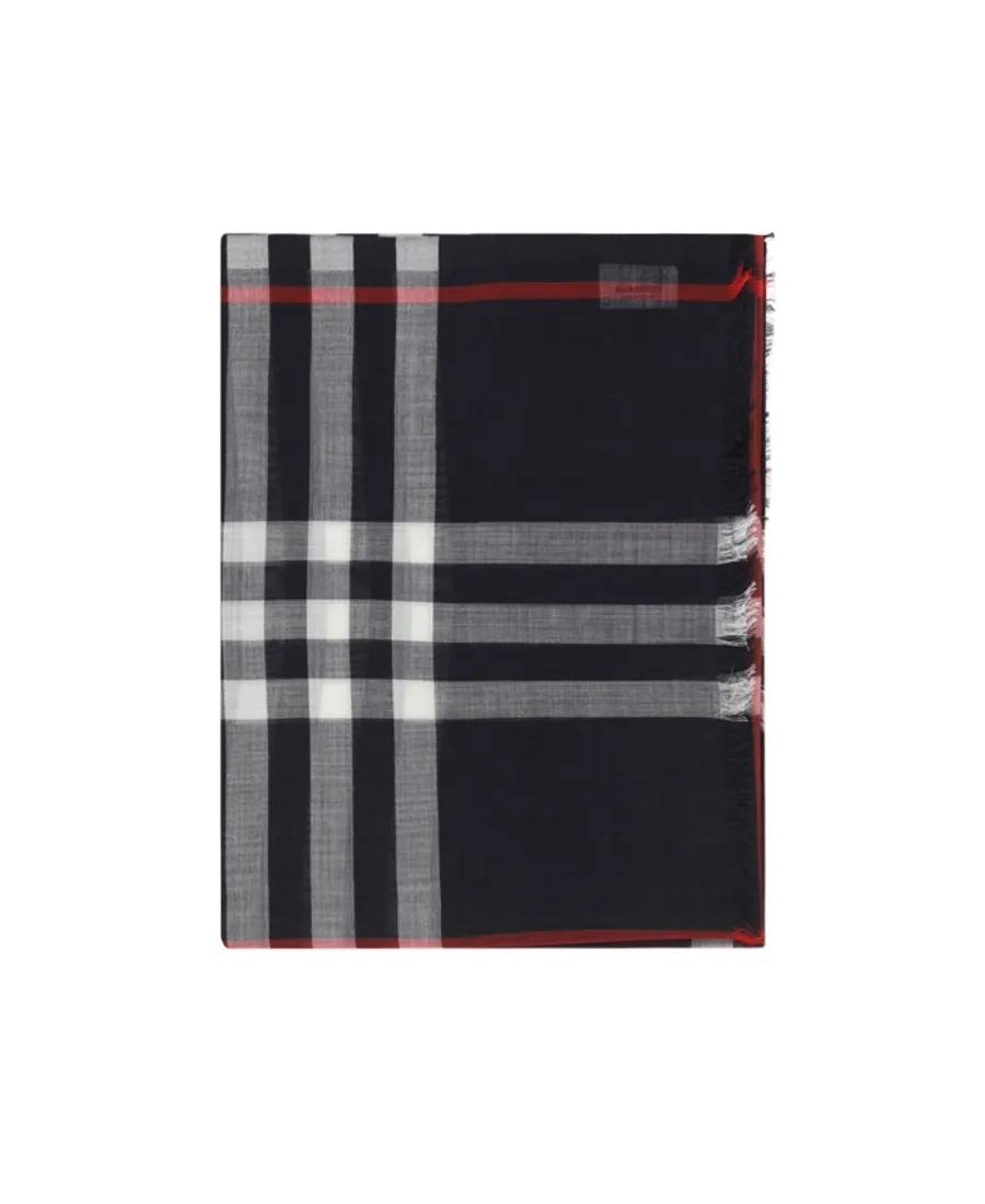 Burberry Checked Frayed-Edge Scarf