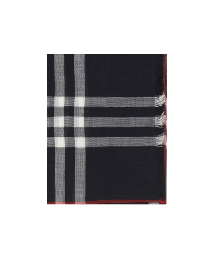 Burberry Checked Frayed-Edge Scarf