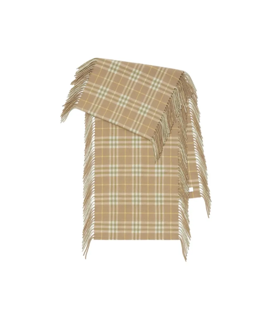 Burberry Checked Frayed-Edge Scarf