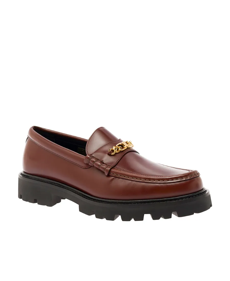 Margaret Triomphe Chain Chunky Loafer In Polished Bullskin