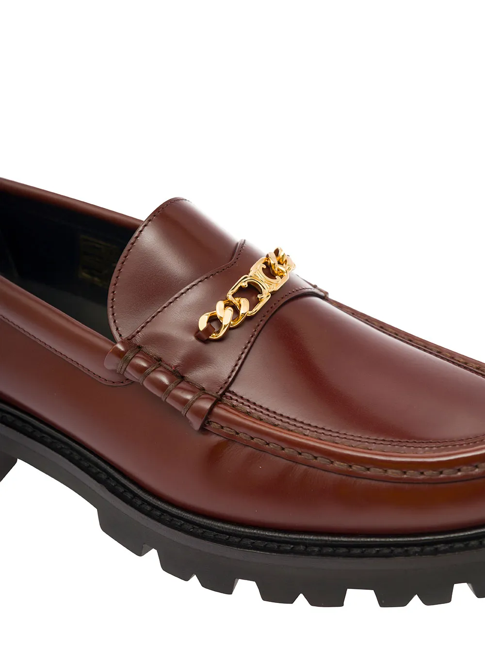 Margaret Triomphe Chain Chunky Loafer In Polished Bullskin
