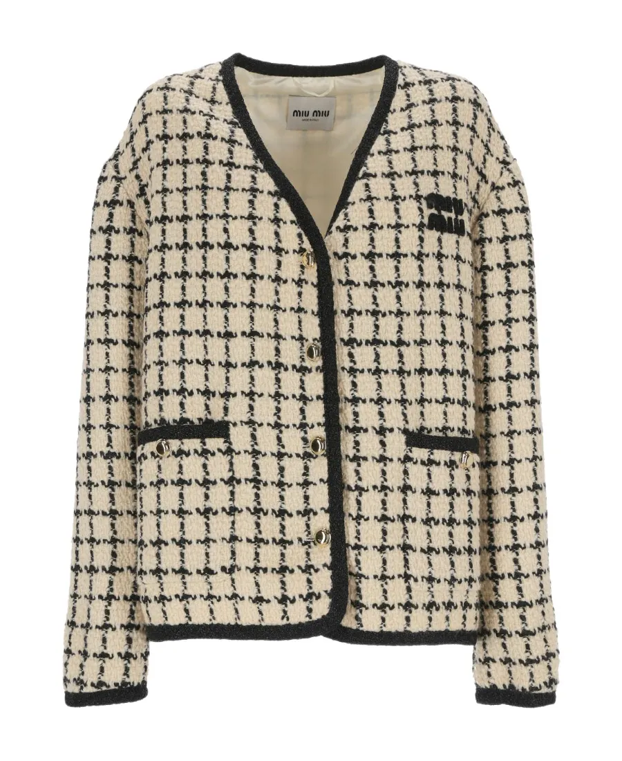 Single-Breasted Bouclé Jacket