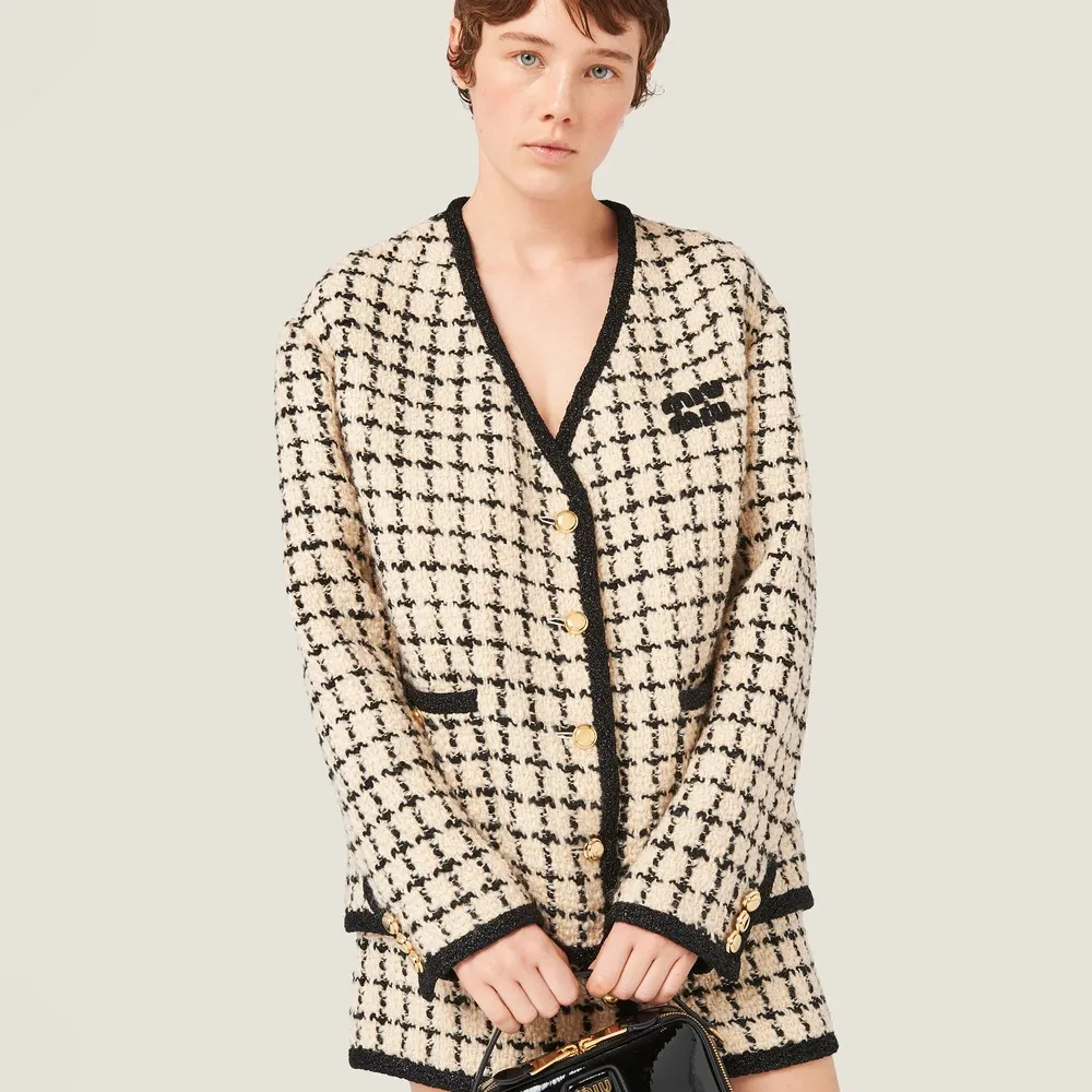 Single-Breasted Bouclé Jacket