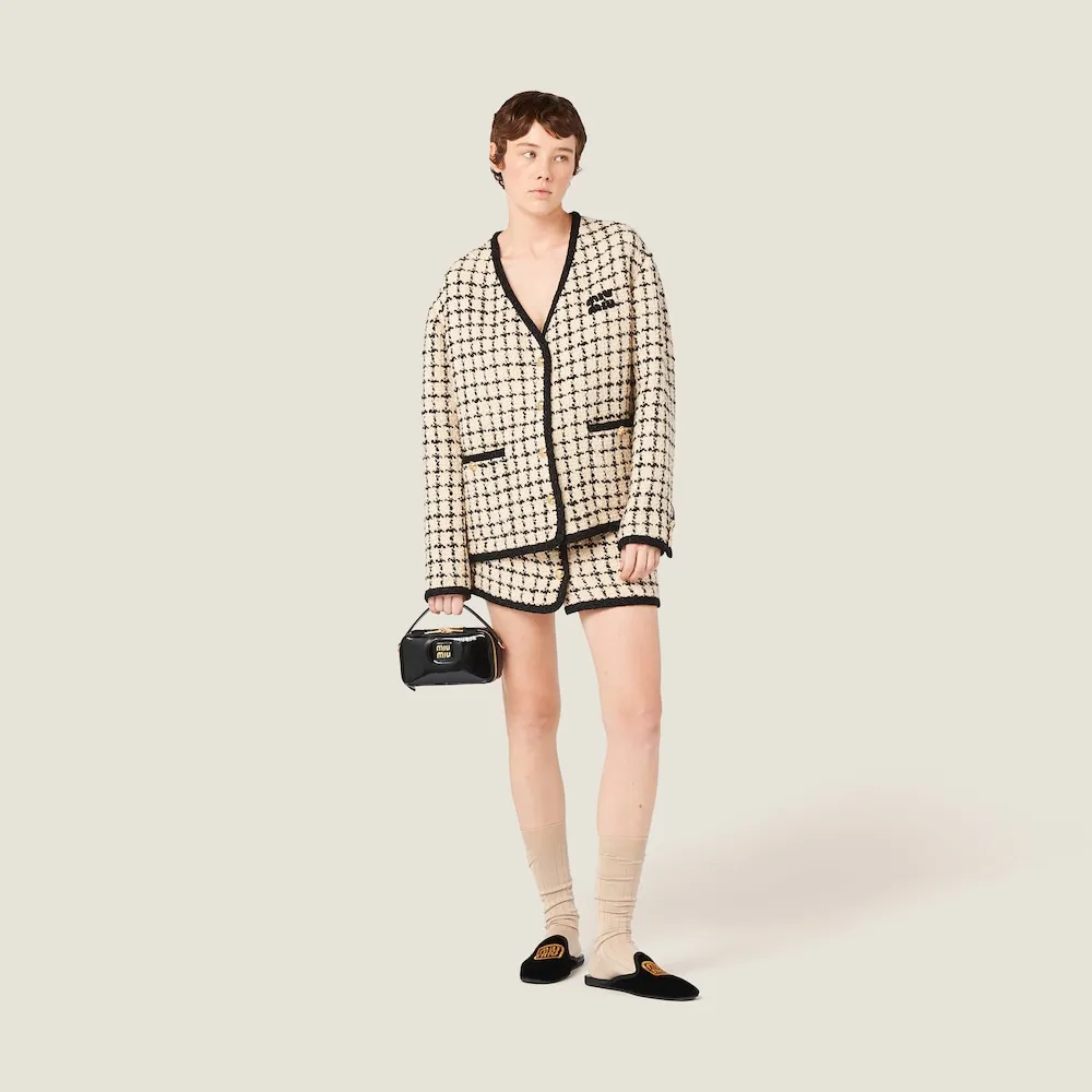Single-Breasted Bouclé Jacket