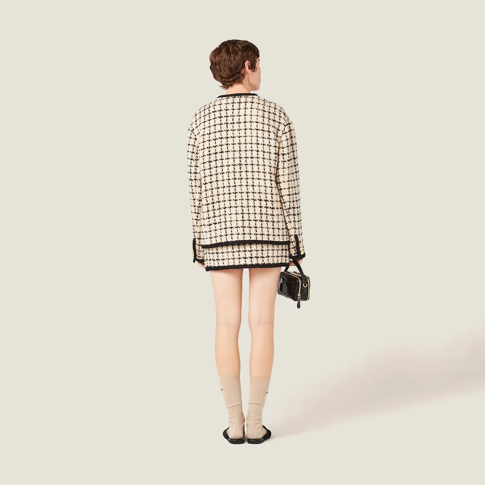 Single-Breasted Bouclé Jacket