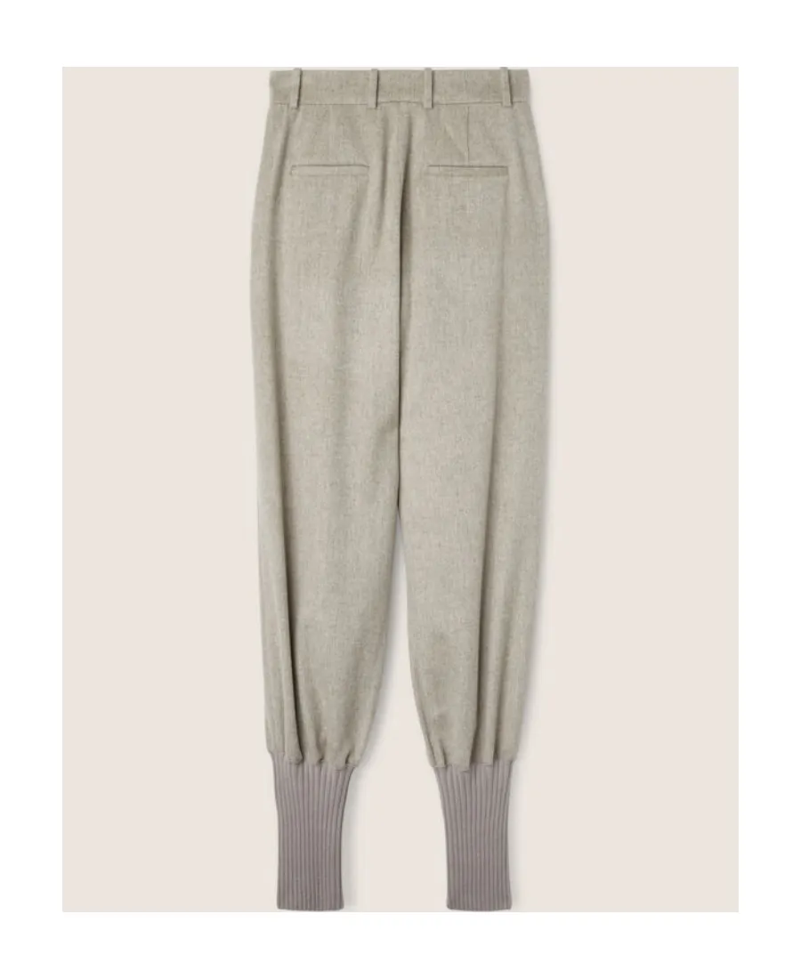 Carmy Rib Detail Cashmere Casual Pants
