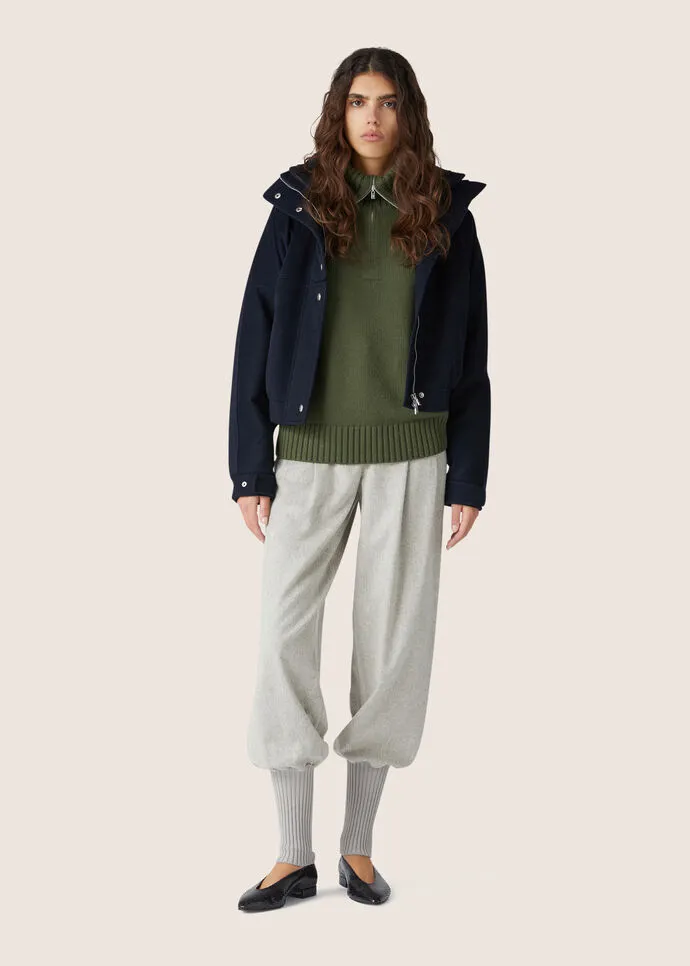 Carmy Rib Detail Cashmere Casual Pants