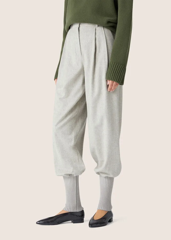 Carmy Rib Detail Cashmere Casual Pants