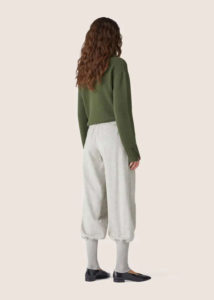 Carmy Rib Detail Cashmere Casual Pants
