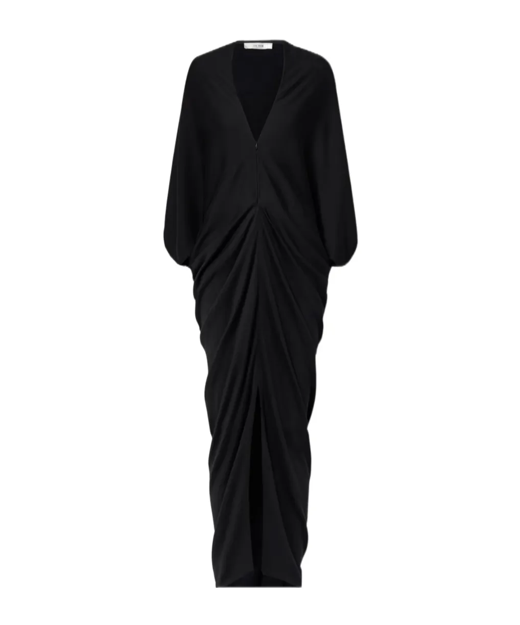 Rodin Pleated Wool Extra-Long Dress