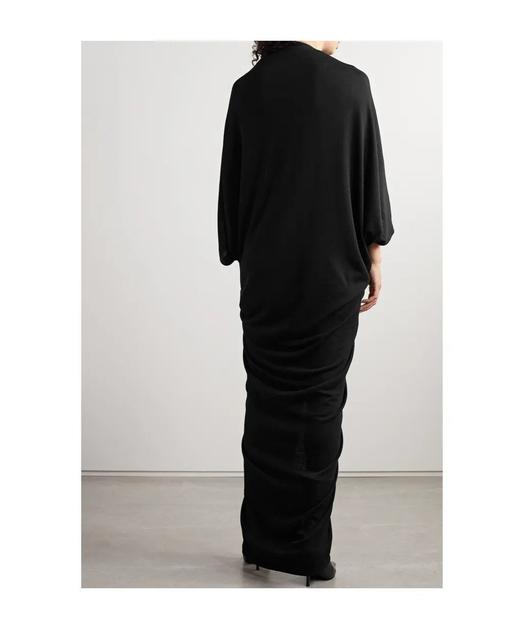 Rodin Pleated Wool Extra-Long Dress