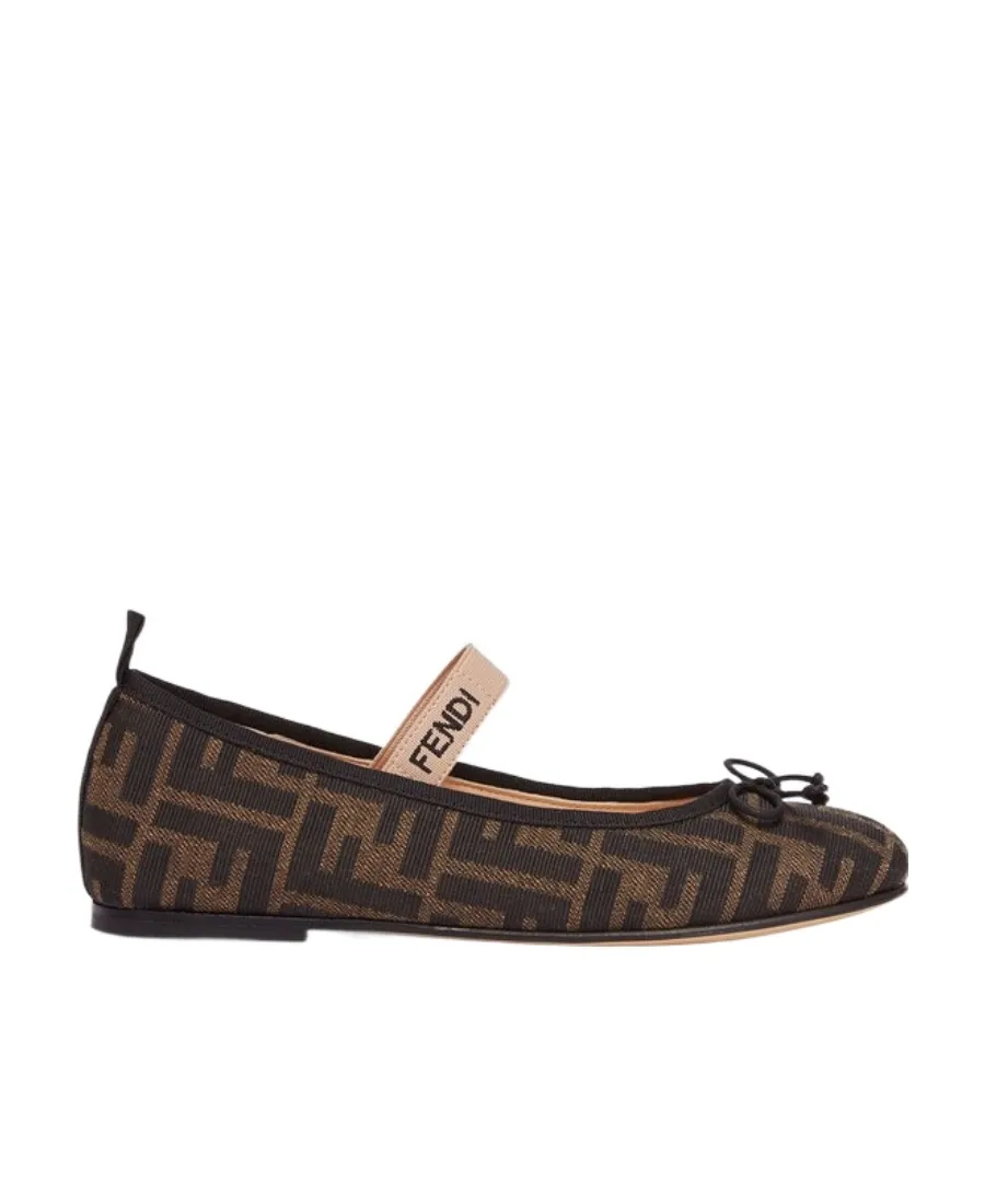 Fendi Kids Ff Motif Ballet Flats