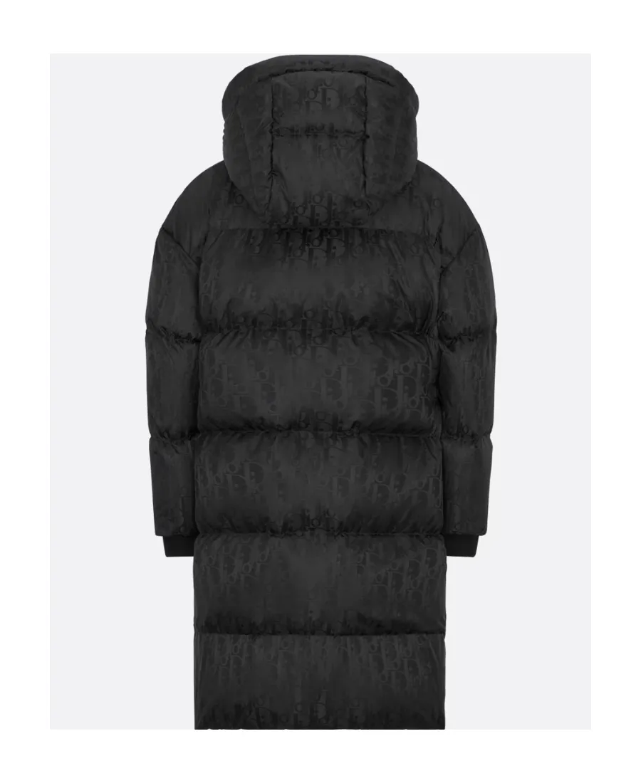 Baby Dior Allover Logo Printed Hooded Coat