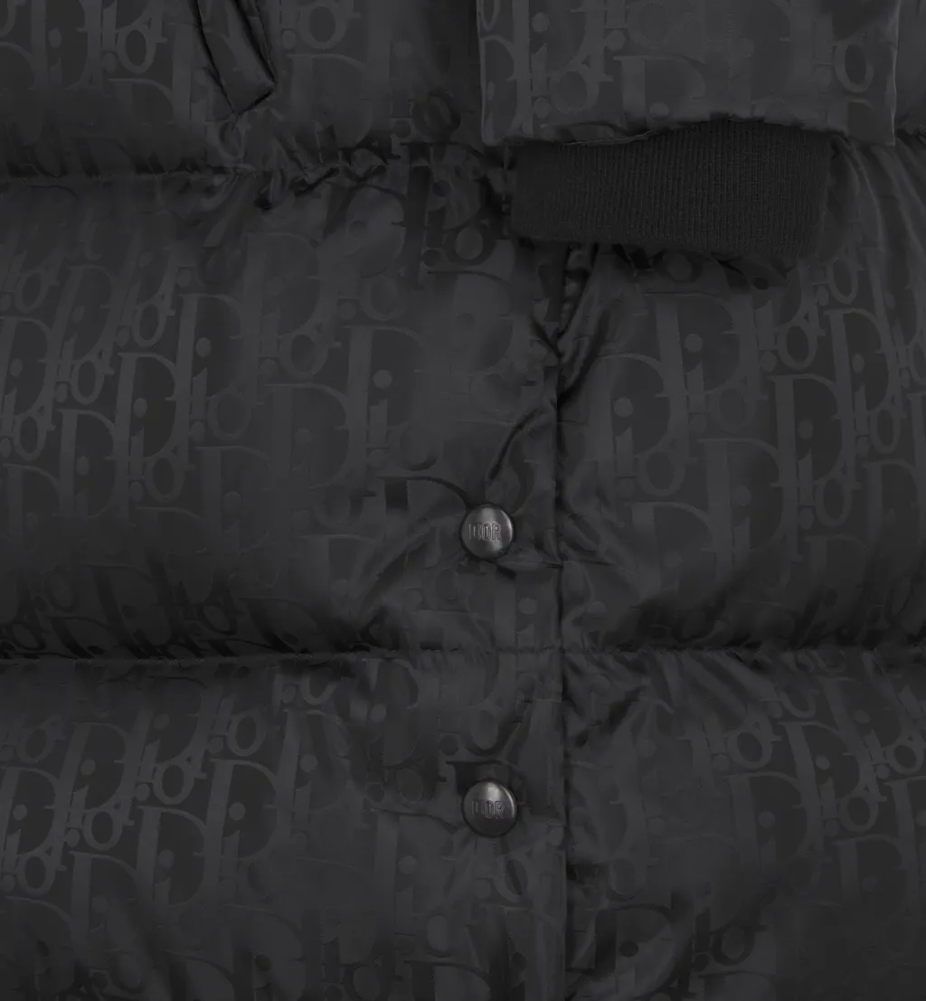 Baby Dior Allover Logo Printed Hooded Coat
