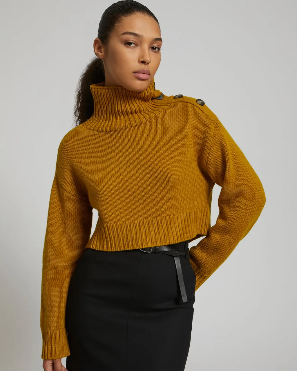 High-Neck Long-Sleeved Sweater