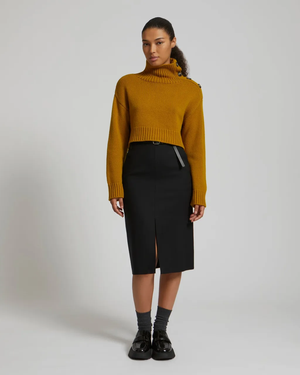 High-Neck Long-Sleeved Sweater