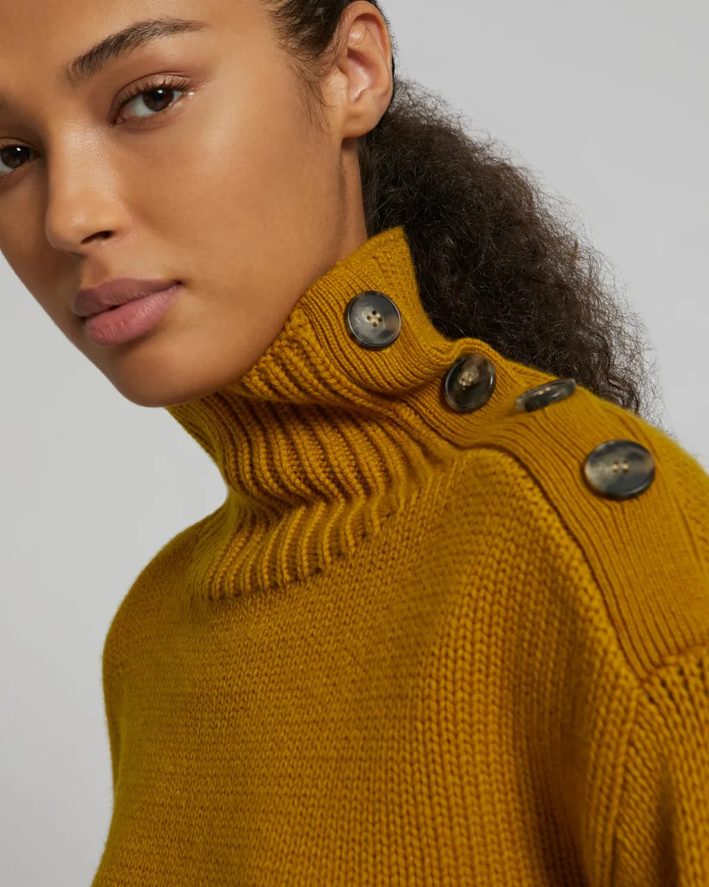 High-Neck Long-Sleeved Sweater