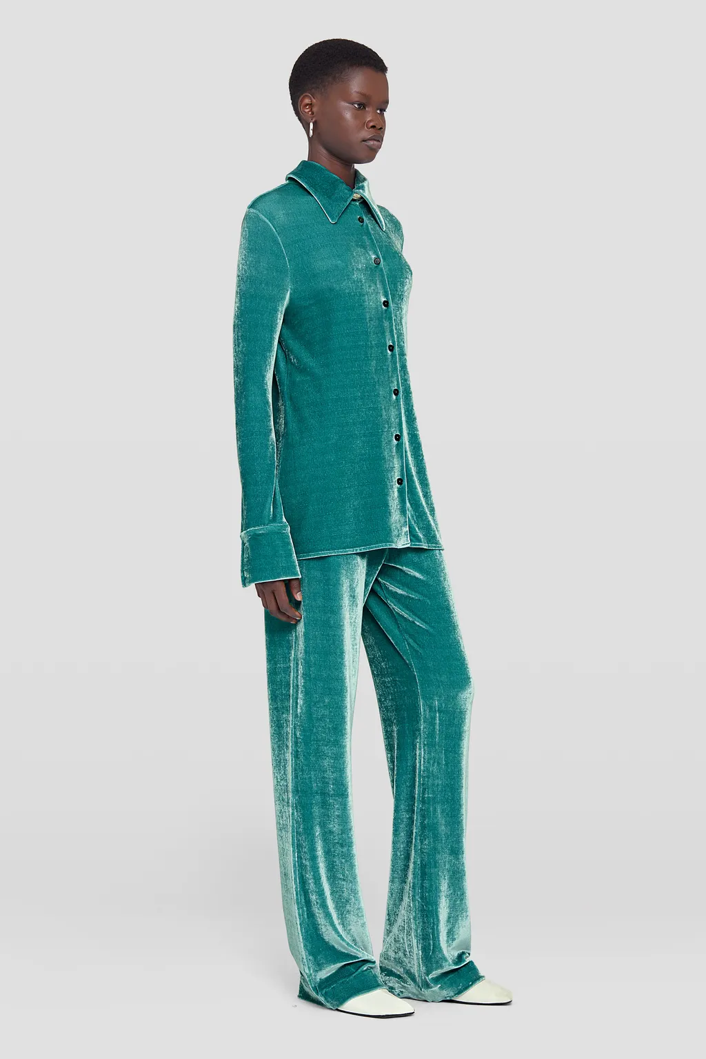 Jil Sander Mid-Waisted Velvet Trousers