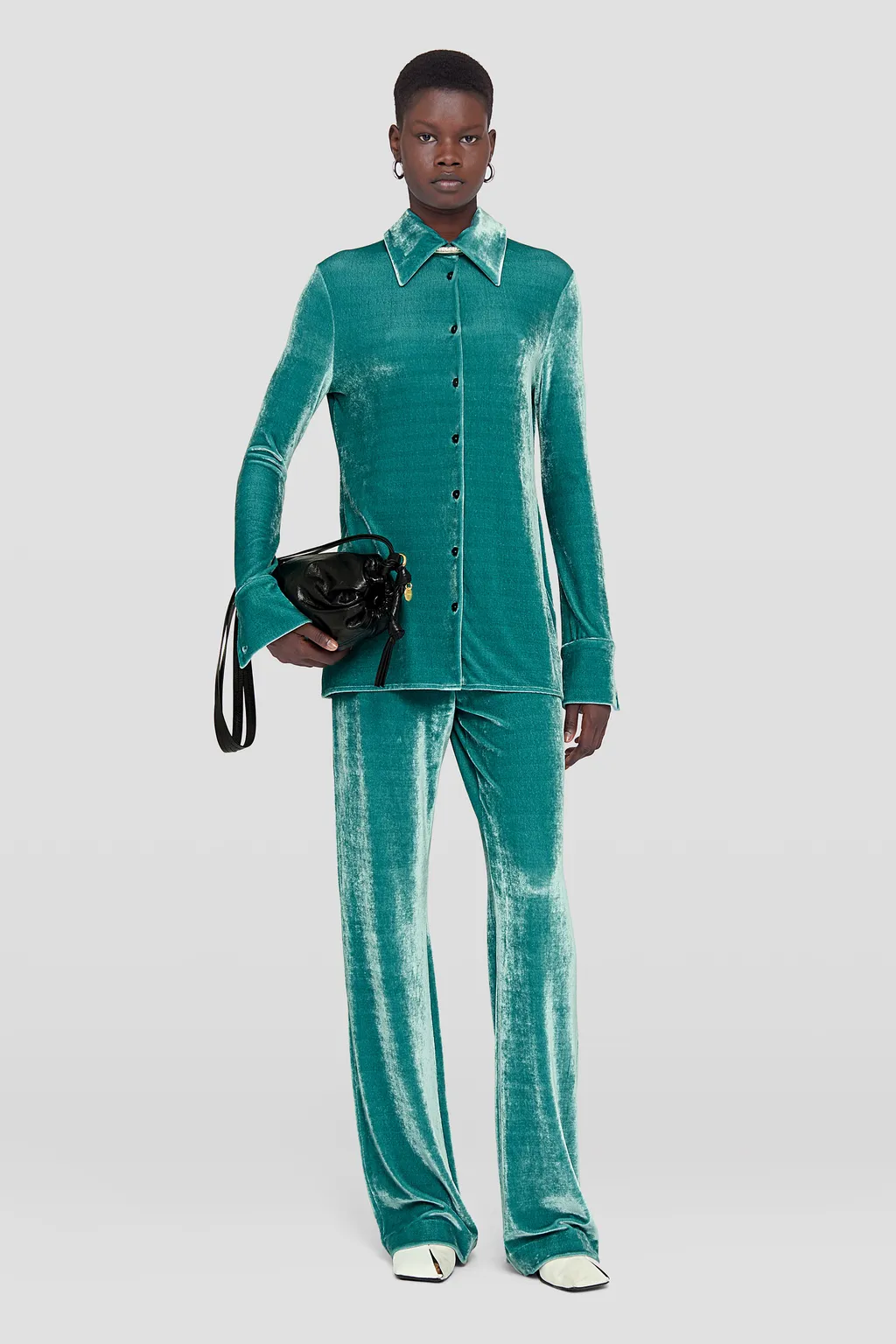 Jil Sander Mid-Waisted Velvet Trousers