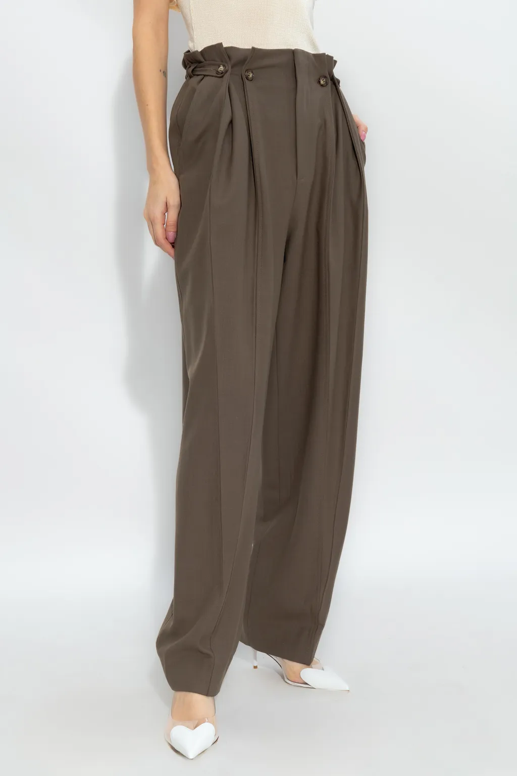 High-Waisted Paperbag Trousers