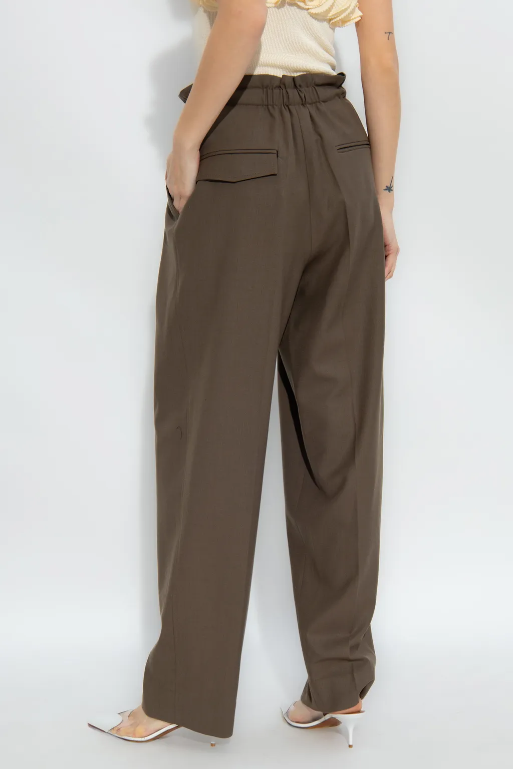 High-Waisted Paperbag Trousers
