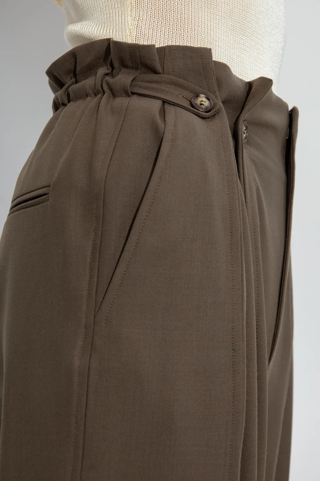 High-Waisted Paperbag Trousers