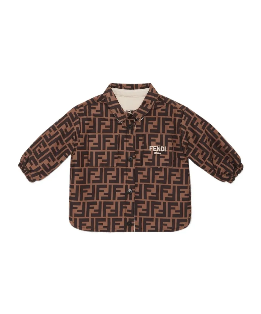 Fendi Kids Fendi Roma Embroidered Reversible Shirt Jacket