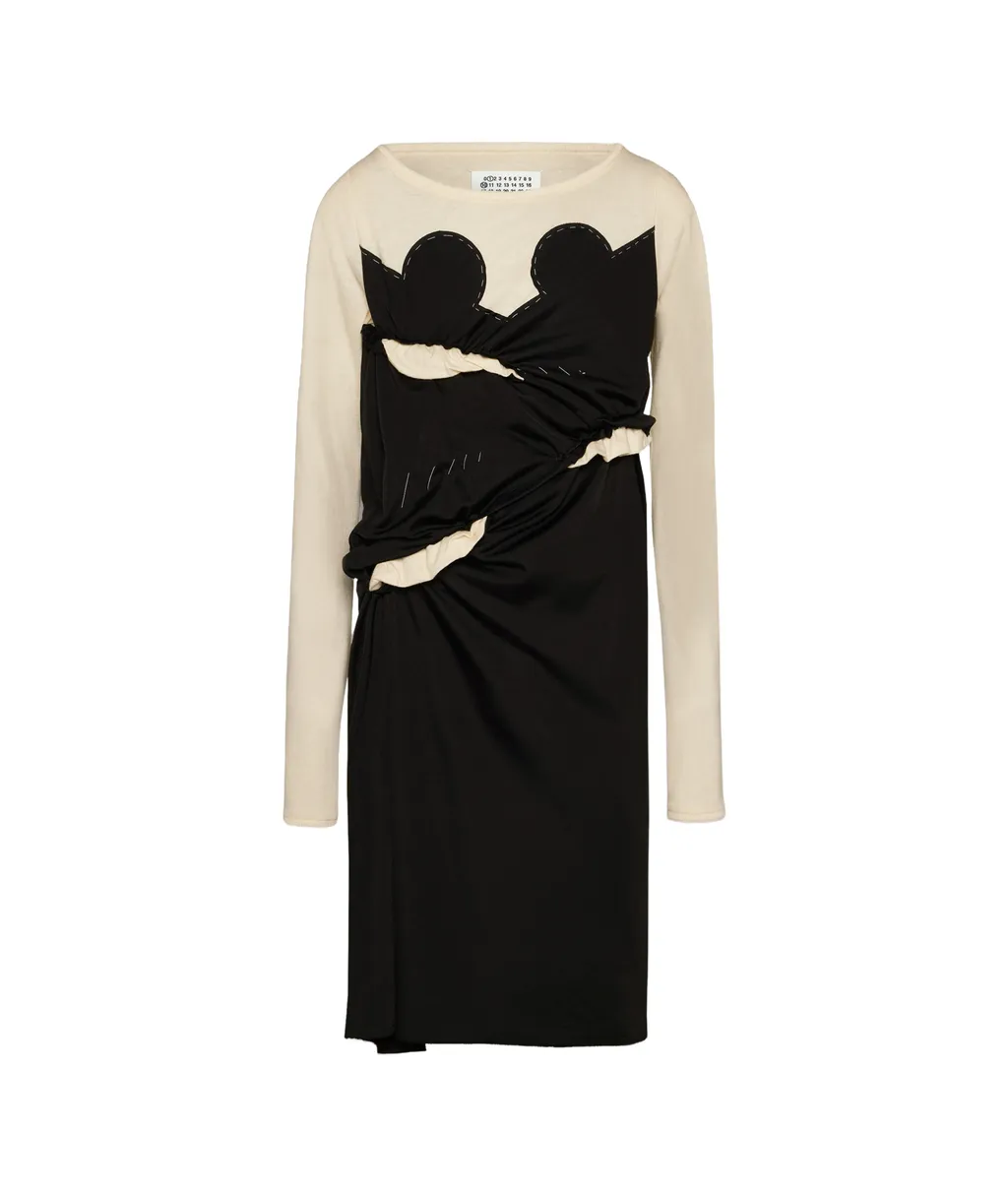 Maison Margiela Patchwork Long-Sleeved Dress