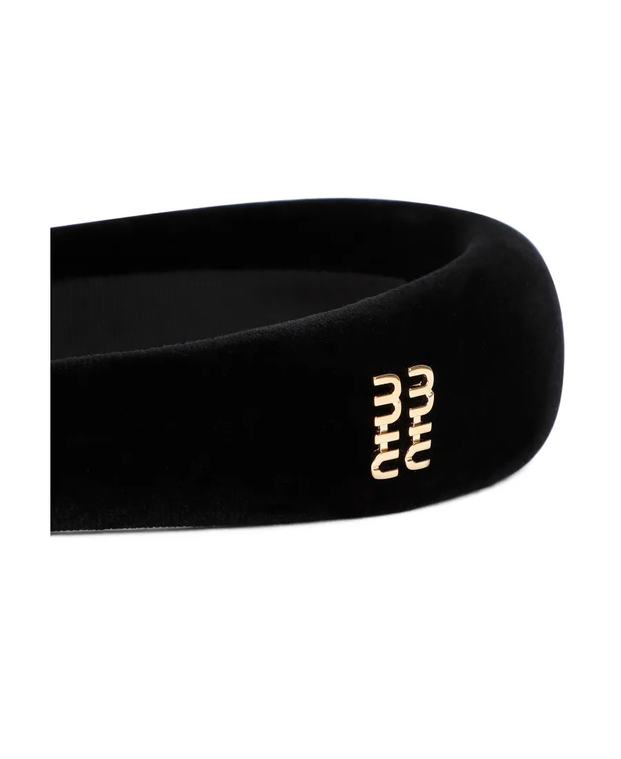 Miu Miu Logo-Embellished Velvet Headband