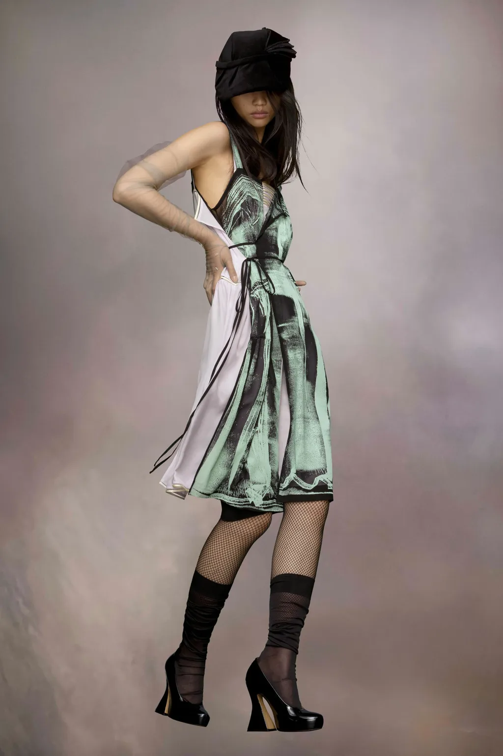 Freeze-Frame Silk Dress