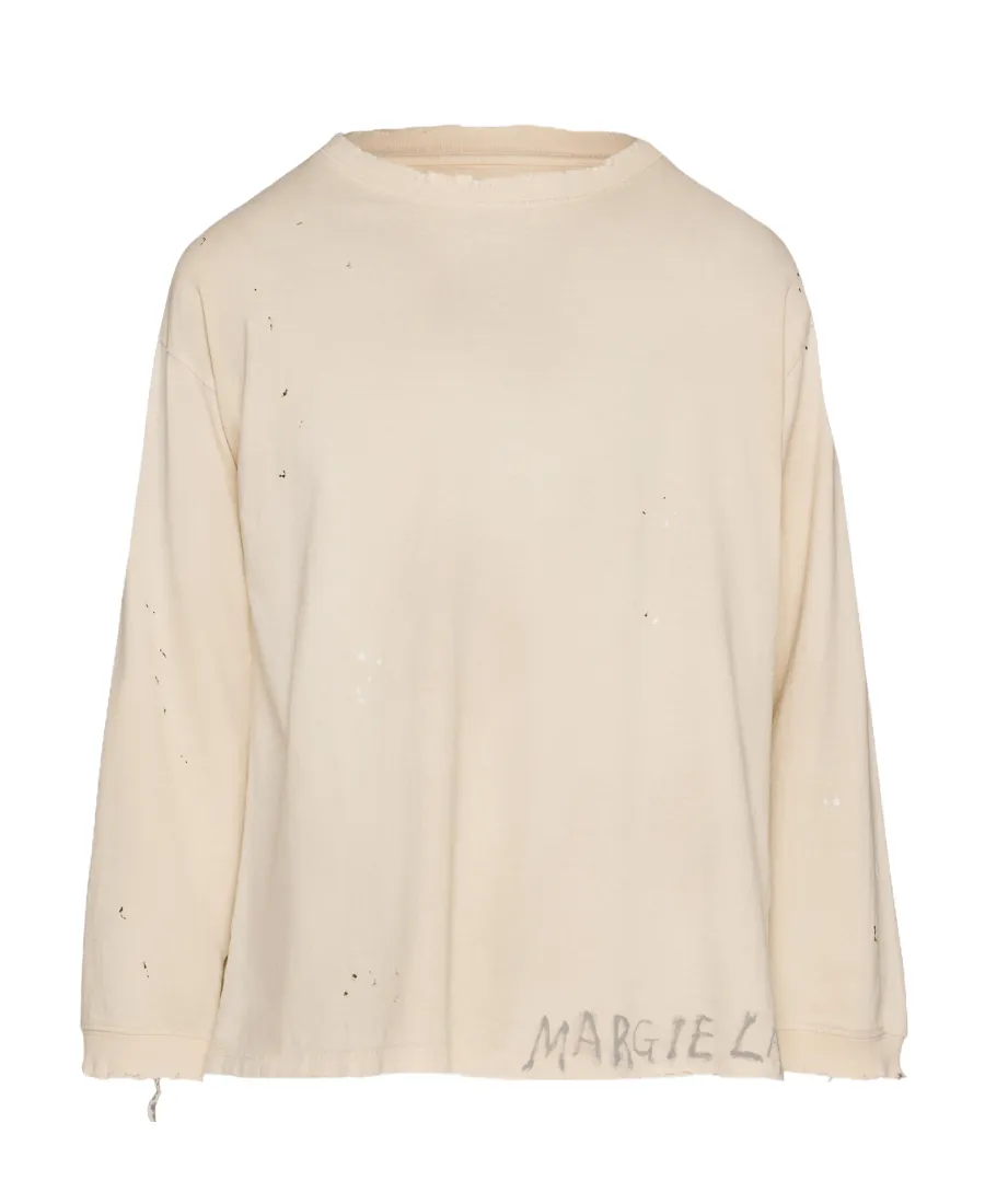 Maison Margiela Logo Printed Long-Sleeved T-Shirt