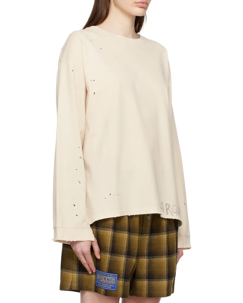 Maison Margiela Logo Printed Long-Sleeved T-Shirt