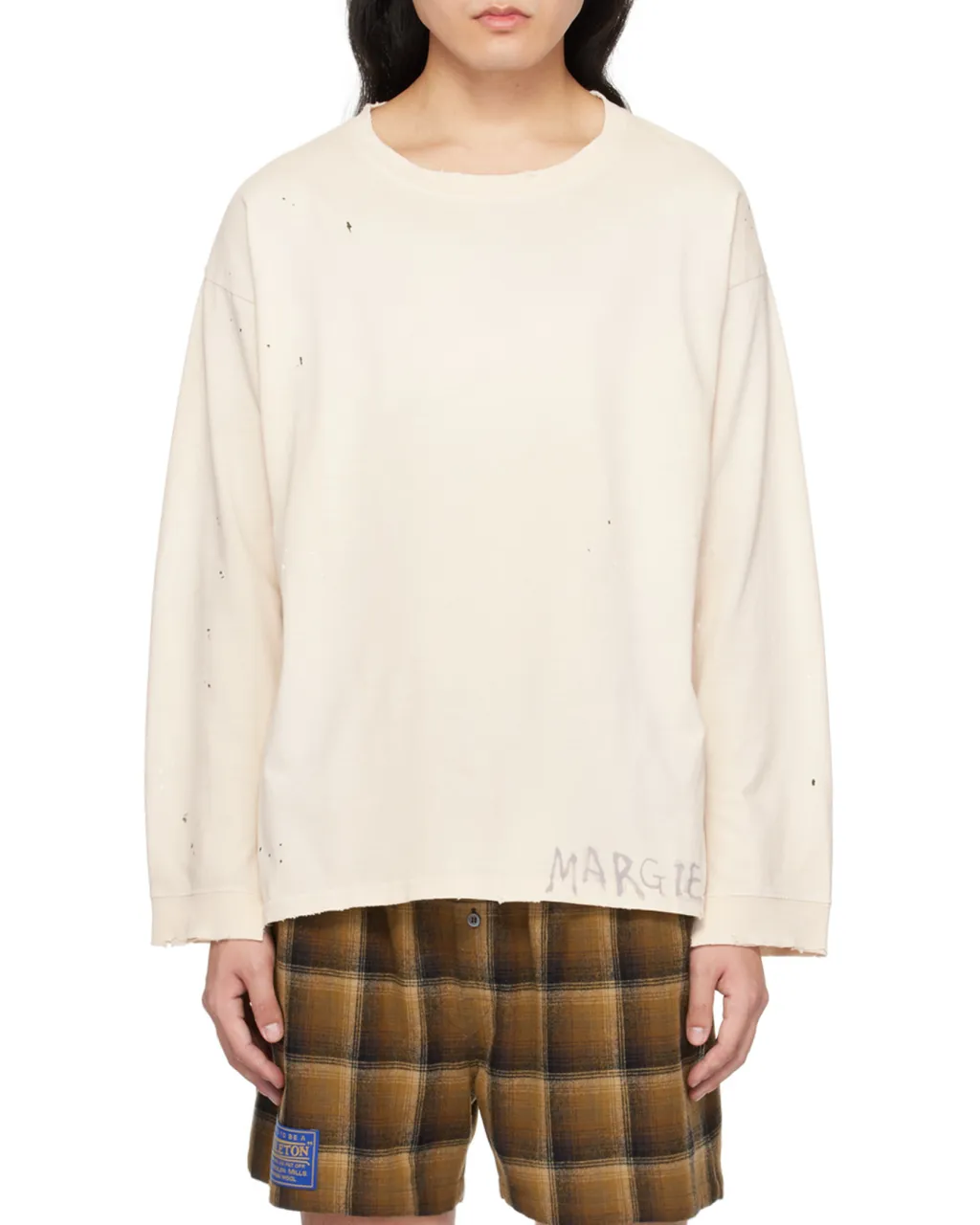 Maison Margiela Logo Printed Long-Sleeved T-Shirt