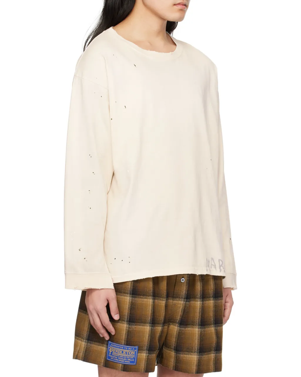 Maison Margiela Logo Printed Long-Sleeved T-Shirt