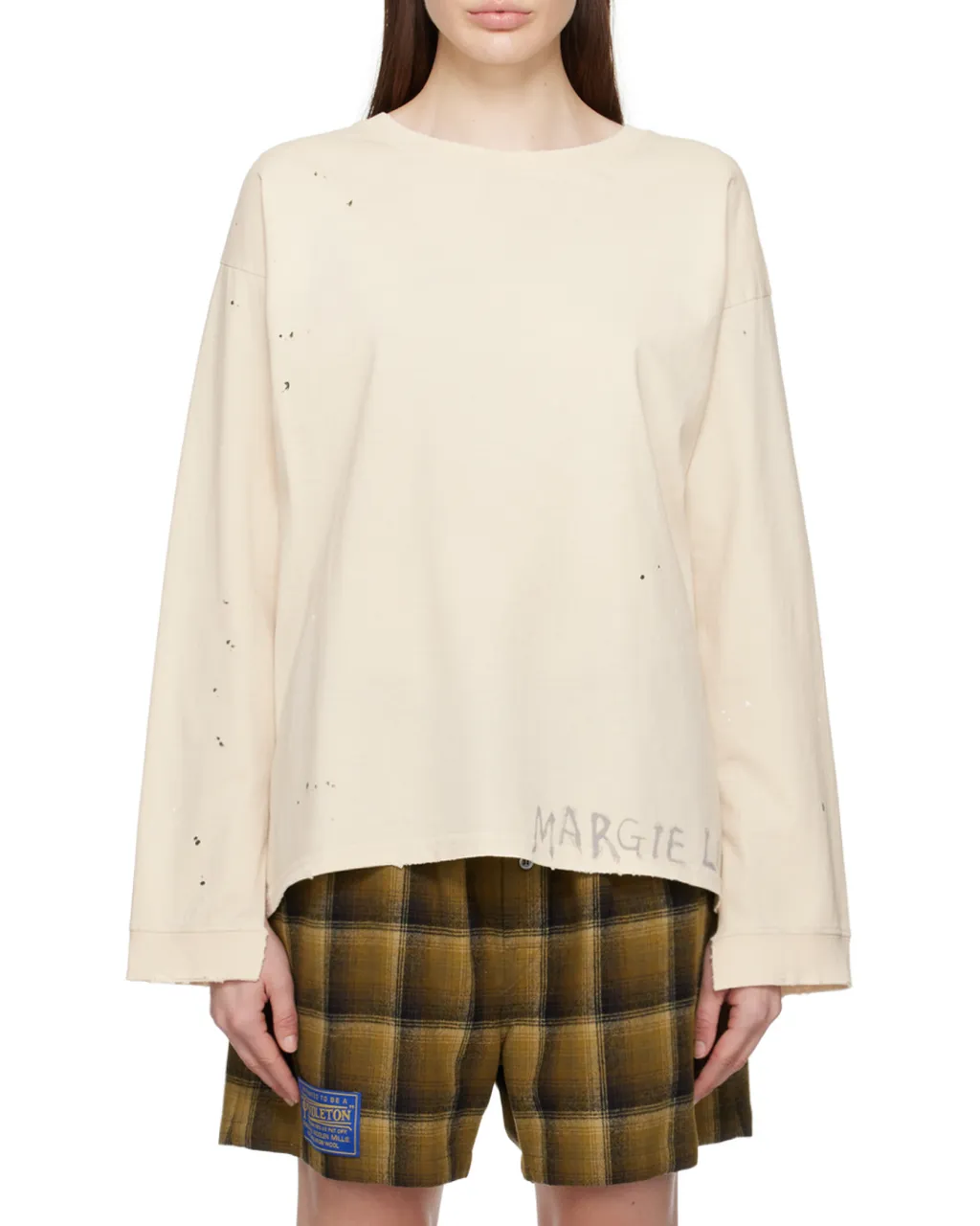 Maison Margiela Logo Printed Long-Sleeved T-Shirt