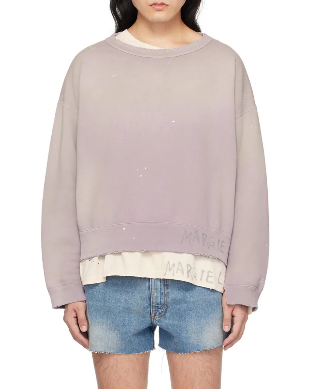 Maison Margiela Handwritten Raw-Cut Edge Distressed Sweatshirt