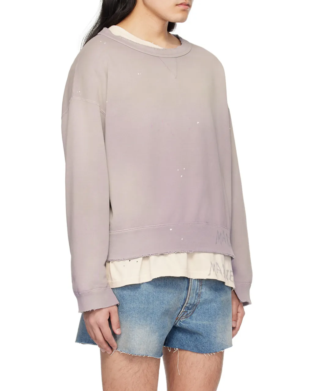 Maison Margiela Handwritten Raw-Cut Edge Distressed Sweatshirt