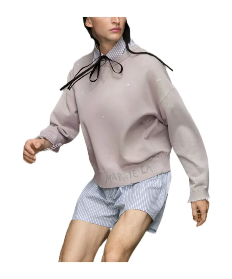 Maison Margiela Handwritten Raw-Cut Edge Distressed Sweatshirt