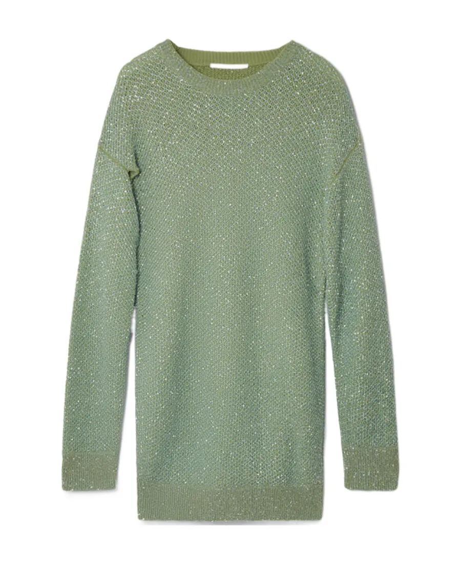 Sequinned Knitted Cape Dress